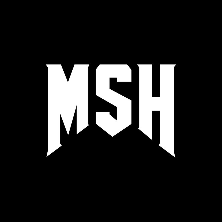 Vector diseño del logotipo de msh para una empresa de tecnología diseño de logotipo msh combinación de colores blanco y negro msh logotipo vector msh diseño msh icono msh alfabeto msh tipografía diseño de logotipo