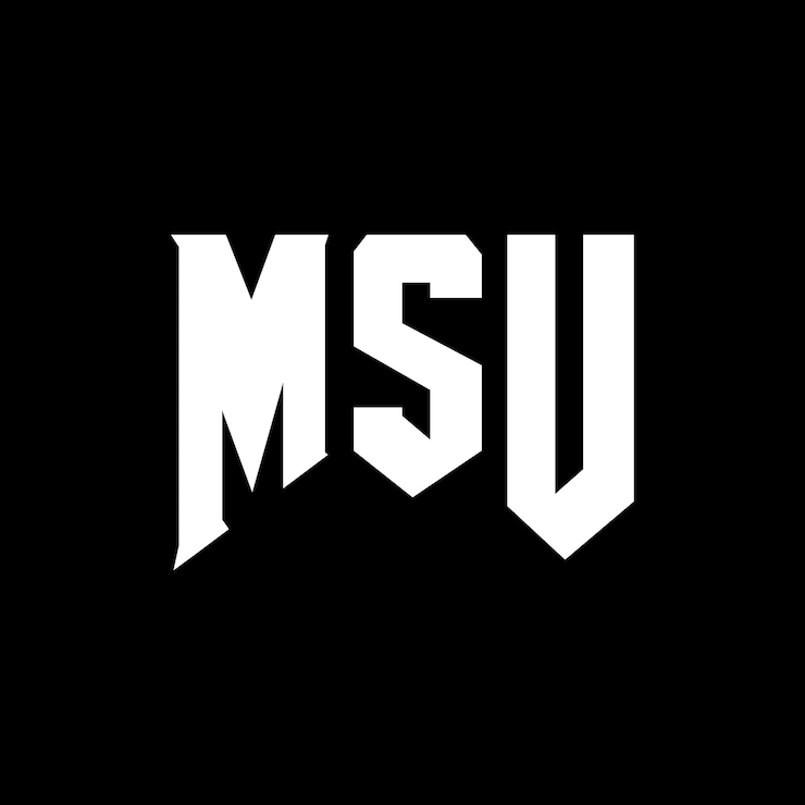 Vector diseño de logotipo de msu para una empresa de tecnología diseño del logotipo msu combinación de colores blanco y negro msu logotipo msu vector msu diseño del icono msu alfabeto msu tipo de logotipo