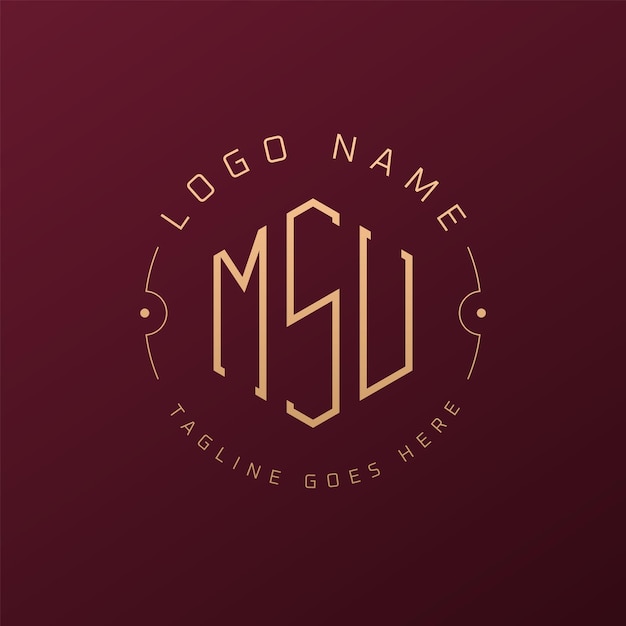 Diseño de logotipo de MSU de lujo Letra elegante MSU Monograma Logotipo minimalista Poligono plantilla de diseño de logotipo MSU