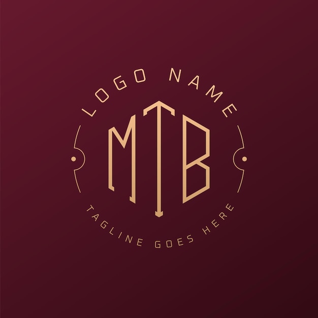 Diseño de logotipo de MTB de lujo Letra elegante Monograma de MTB Logotipo minimalista Poligono Modelo de diseño de logotipo MTB