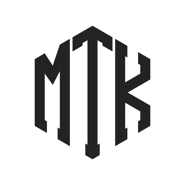 Diseño del logotipo de MTK Letra inicial Monograma de MTK Logotipo con forma de hexágono