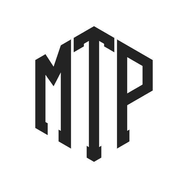 Diseño del logotipo de MTP Letra inicial MTP Monograma Logotipo con forma de hexágono