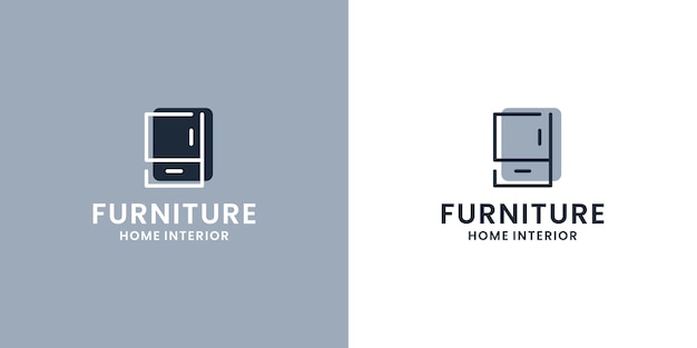 Diseño de logotipo de muebles de cajones para empresa de muebles para el hogar y trabajo en madera.