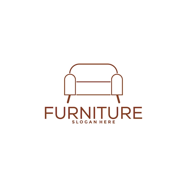 Diseño de logotipo de muebles con concepto creativo Plantilla de vector de logotipo interior