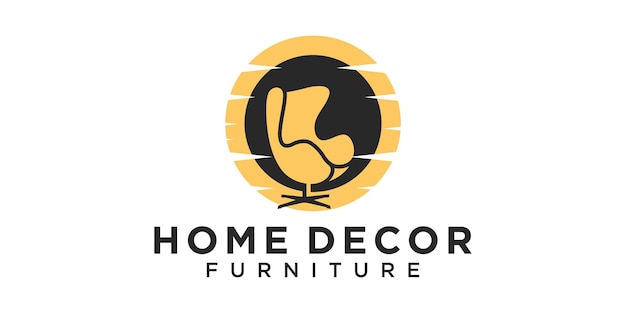 Diseño de logotipo de muebles de decoración del hogar.