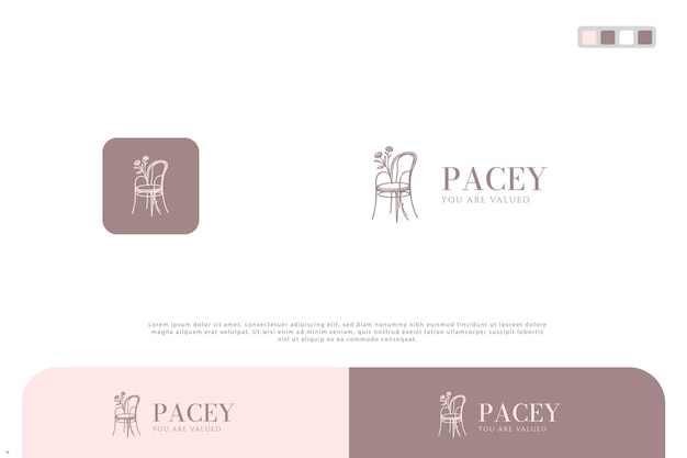 diseño de logotipo de muebles de la galería de muebles de la sala de interiores vector mínimo dibujado a mano