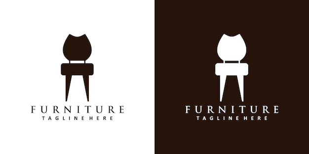 Diseño de logotipo de muebles minimalistas con concepto simple vector premium