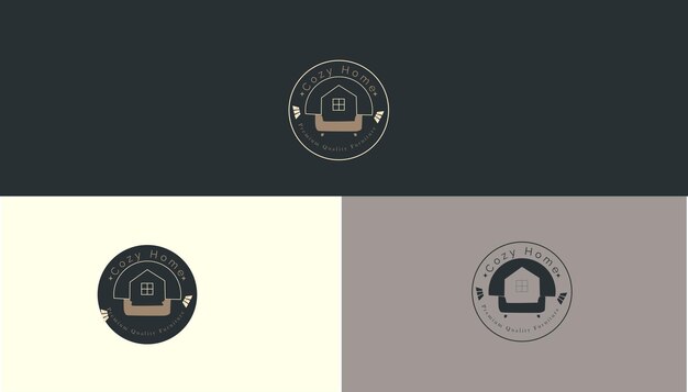 Diseño de logotipo de muebles modernos de estilo icónico y decoración del hogar