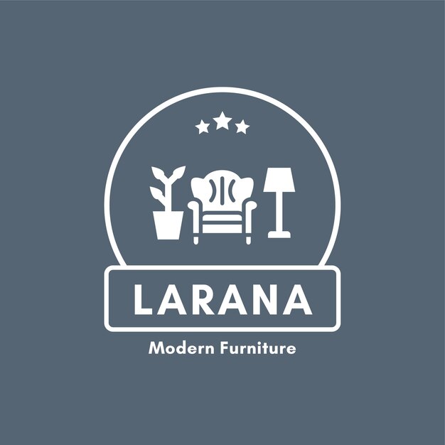Diseño del logotipo de los muebles modernos de Larana