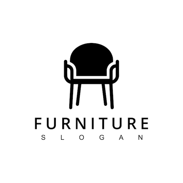 diseño de logotipo de muebles con silla para la tienda