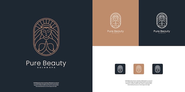 Diseño de logotipo de mujer de belleza abstracta para salón de maquillaje, spa, cuidado de belleza, etc.