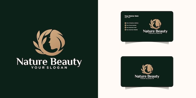 Diseño de logotipo de mujer de belleza e inspiración para tarjetas de visita