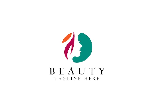 Diseño de logotipo de mujer de belleza con insignia de círculo
