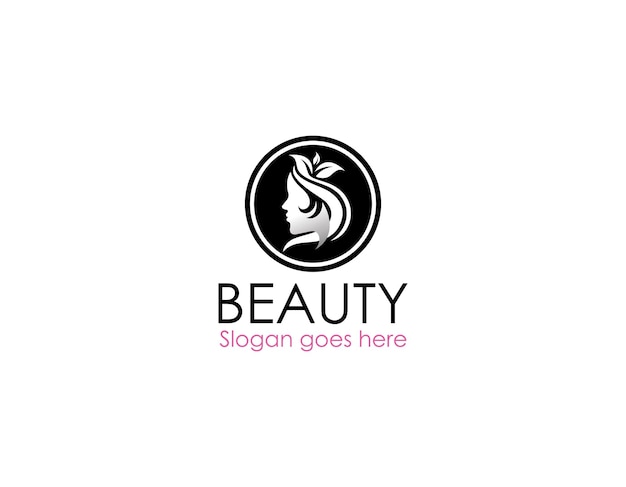 Diseño de logotipo de mujer de salón de spa de belleza natural