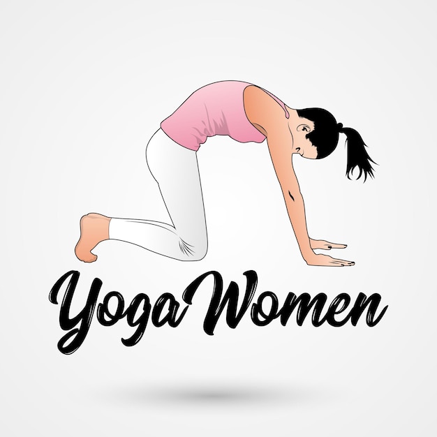 Diseño Logotipo Mujer Yoga Vector Ilustración Logotipo Mujer Yoga