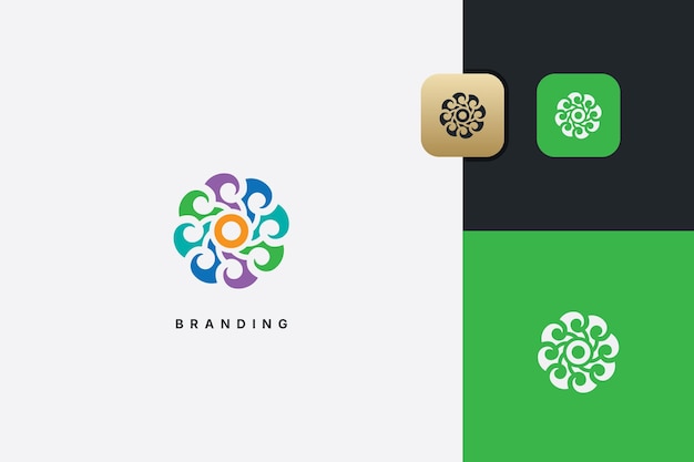 Diseño de logotipo multimedia digital minimalista abstracto