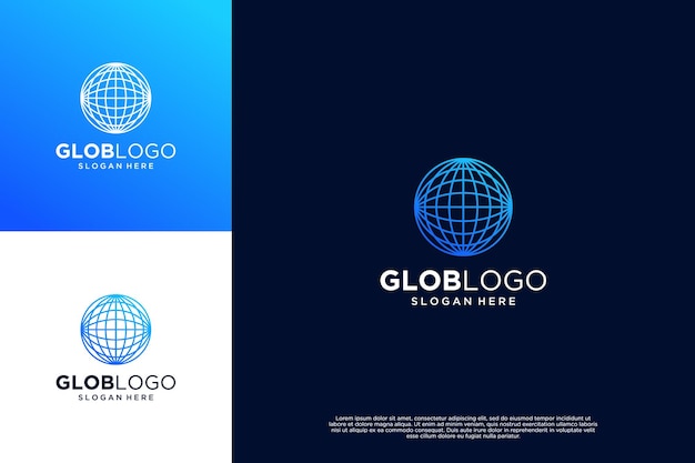 Diseño de logotipo de mundo digital Concepto de logotipo de conexión de red global
