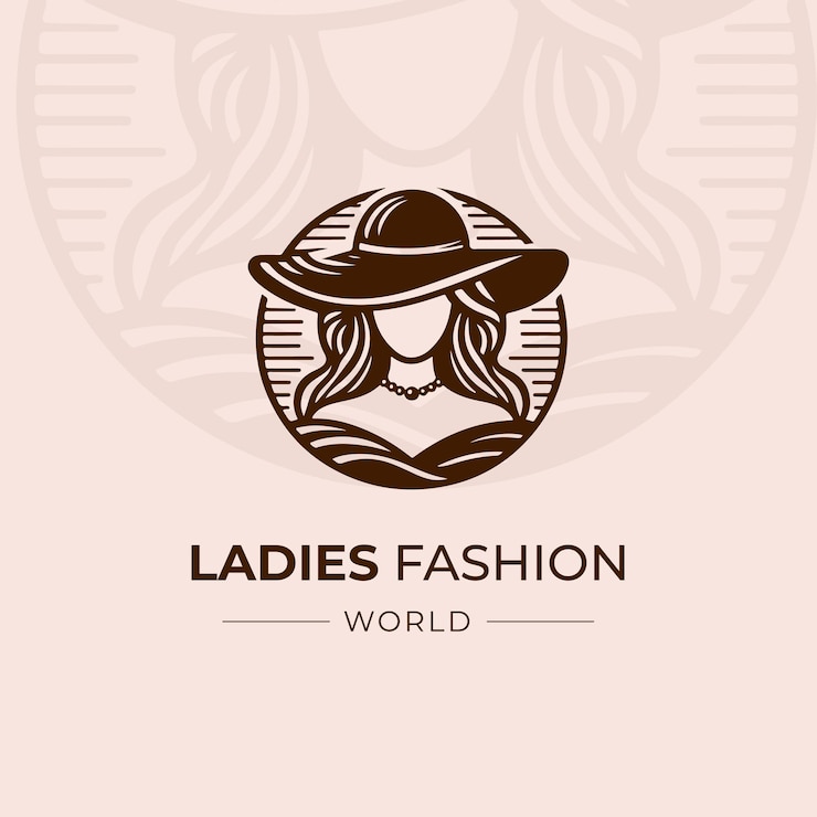 Vector diseño del logotipo del mundo de la moda para damas