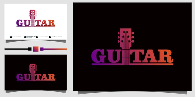 Diseño de logotipo de música de guitarra