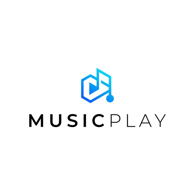 diseño de logotipo de música y juego