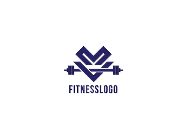 Vector diseño de logotipo mv letter gym and fitness