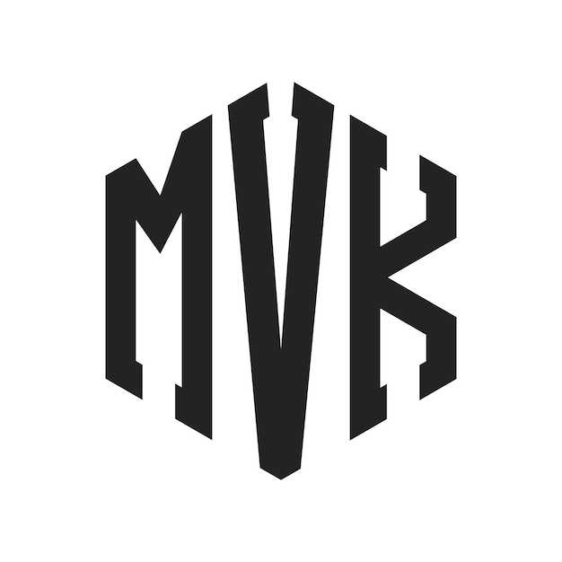Diseño del logotipo de MVK Letra inicial Monograma de MVK Logotipo con forma de hexágono