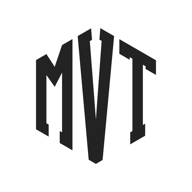 Diseño del logotipo de MVT Letra inicial Monograma de MVT Logotipo con forma de hexágono