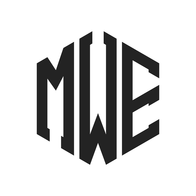 Diseño del logotipo de MWE Letra inicial MWE Monograma Logotipo con forma de hexágono