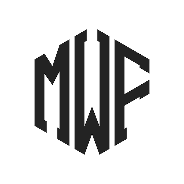 Diseño del logotipo MWF Letra inicial MWF Monograma Logotipo con forma de hexágono