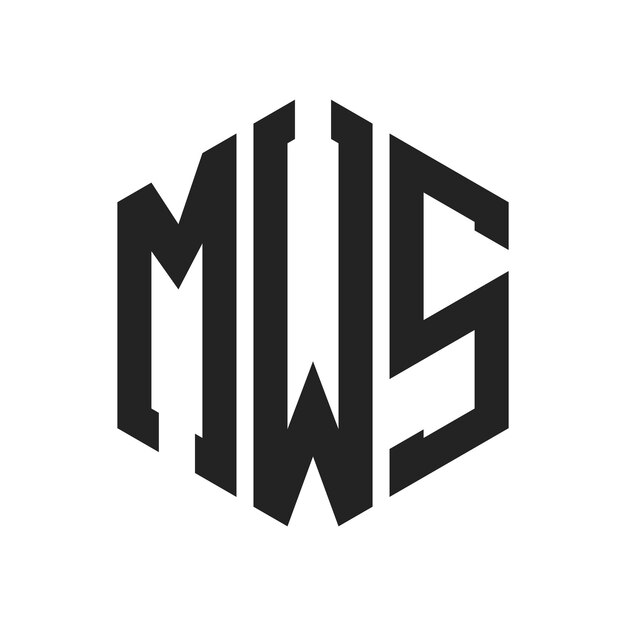 Diseño del logotipo de MWS Letra inicial MWS Monograma Logotipo con forma de hexágono