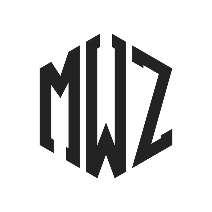 Vector diseño del logotipo mwz letra inicial mwz monograma logotipo con forma de hexágono