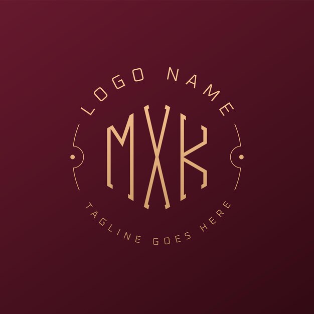 Diseño de logotipo de MXK de lujo Letra elegante MXK Monograma Logotipo minimalista Poligono Estampa de diseño de logotipo MXK