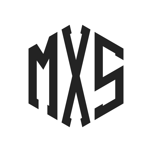 Diseño del logotipo MXS Letra inicial Logotipo del monograma MXS con forma de hexágono