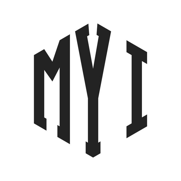 Diseño del logotipo de MYI Letra inicial Monograma de MYI Logotipo con forma de hexágono