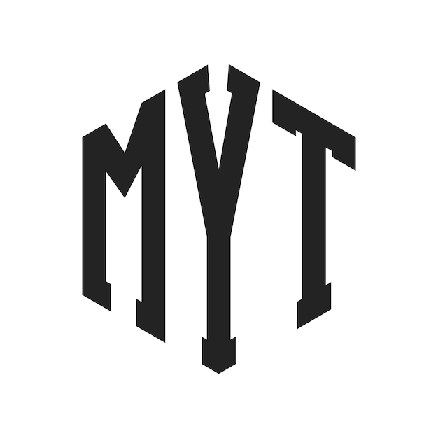 Diseño del logotipo MYT Letra inicial MYT Monograma Logotipo con forma de hexágono