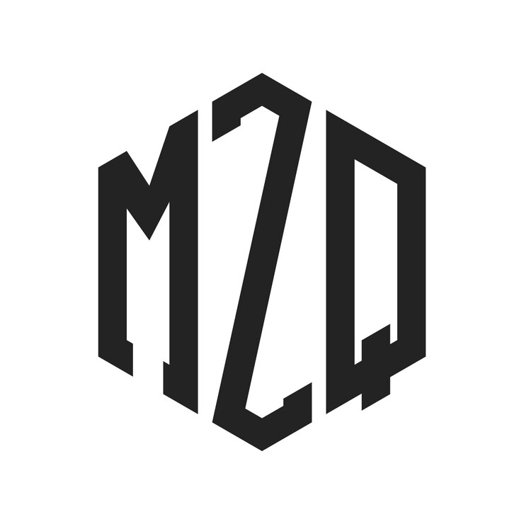 Vector diseño del logotipo de mzq letra inicial mzq monograma logotipo con forma de hexágono