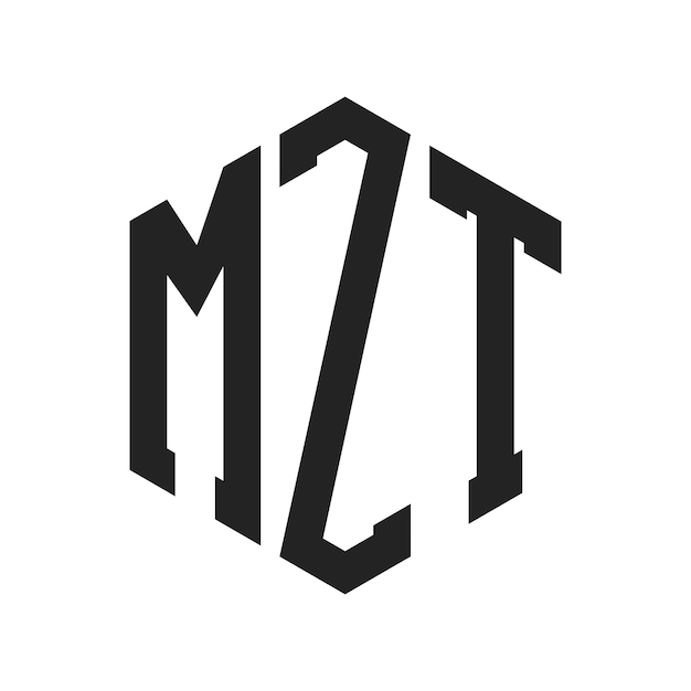 Diseño del logotipo de MZT Letra inicial MZT Monograma Logotipo con forma de hexágono