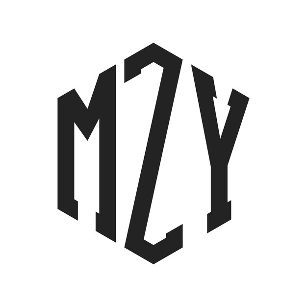 Diseño del logotipo de MZY Letra inicial MZY Monograma Logotipo con forma de hexágono