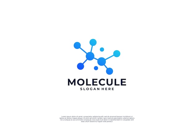 Diseño de logotipo de nanotecnología Conexiones de moléculas logotipo de biotecnología