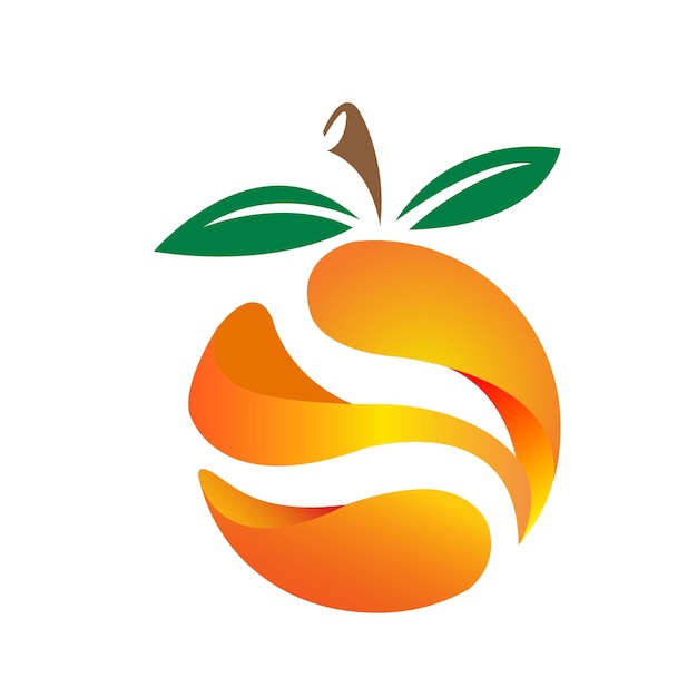Diseño del logotipo naranja en 3d sobre fondo blanco