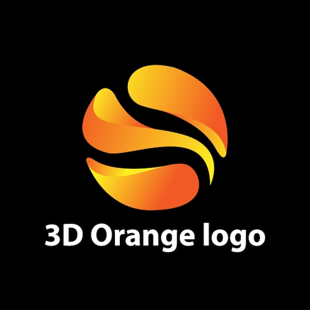 Diseño de logotipo naranja 3d