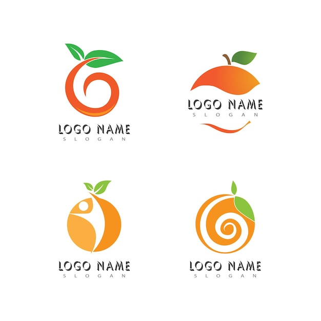 Diseño de logotipo naranja diseño de ilustración de icono de vector