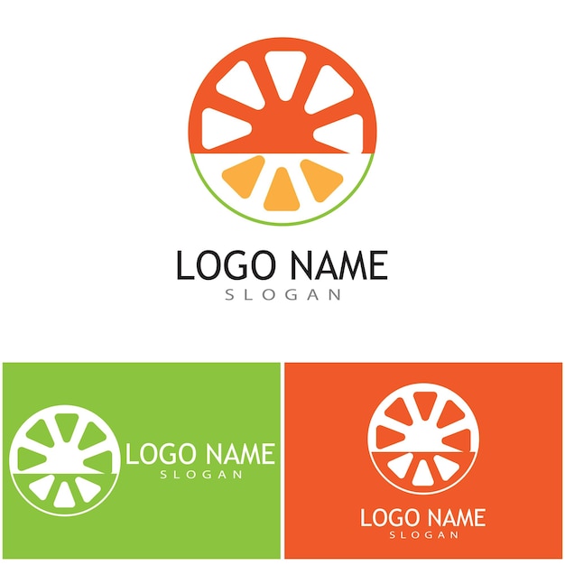 Diseño de logotipo naranja Diseño de ilustración de icono de vector