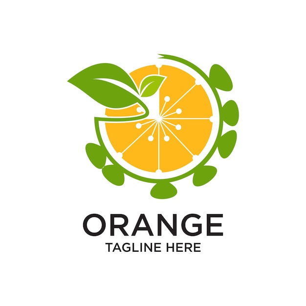 El diseño del logotipo naranja es un concepto simple de Premium Vector.