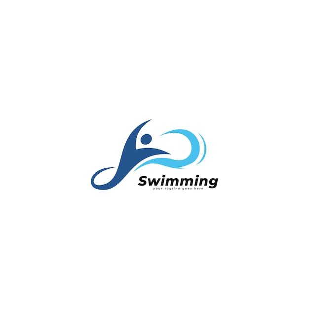 diseño de logotipo de natación plantilla vectorial