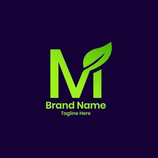 diseño de logotipo natural de la letra M