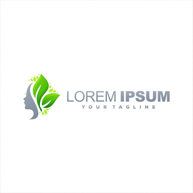 Diseño de logotipo de naturaleza cosmética femenina.