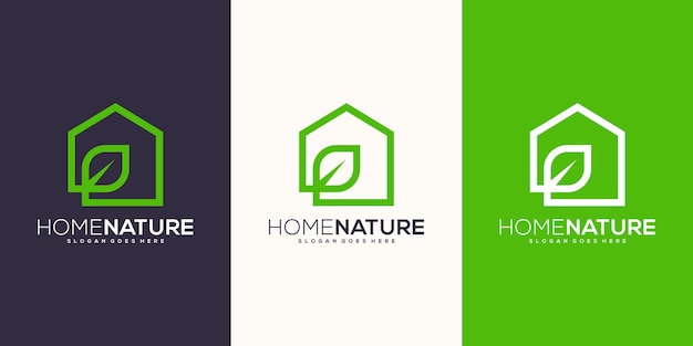 Diseño de logotipo de naturaleza hogar