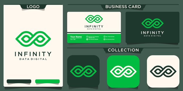 Diseño de logotipo de naturaleza infinita. bucle con concepto de línea