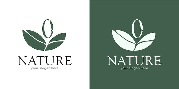 Diseño de logotipo de naturaleza con letra 0